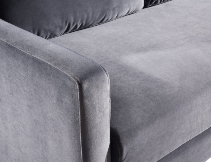 MILAN GREY VELVET SOFA - Image 5