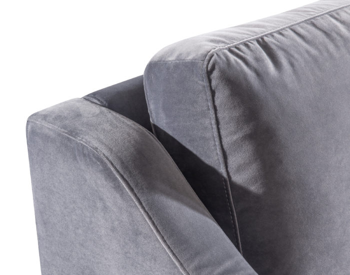 MILAN GREY VELVET SOFA - Image 6