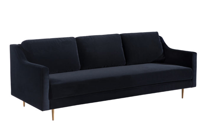 Milan Black Velvet Sofa Couch - Image 3