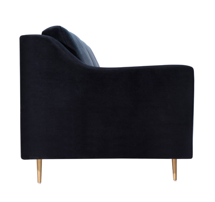 Milan Black Velvet Sofa Couch - Image 4