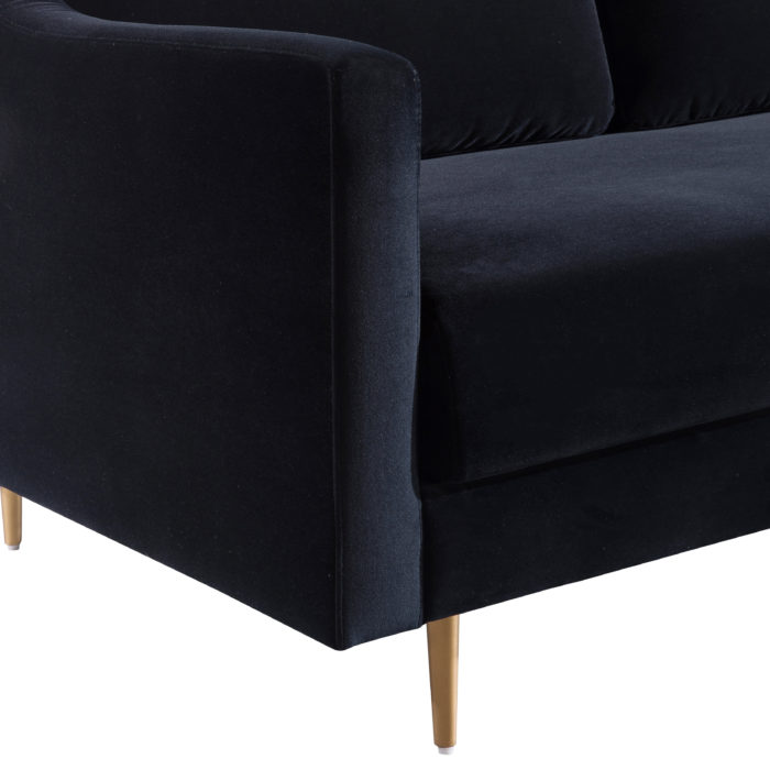 Milan Black Velvet Sofa Couch - Image 6