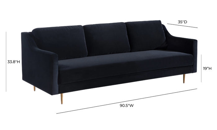 Milan Black Velvet Sofa Couch - Image 9