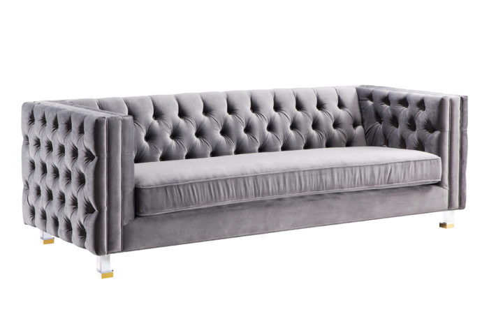 RIMINI GREY VELVET SOFA - Image 8