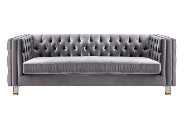 RIMINI GREY VELVET SOFA - Image 9