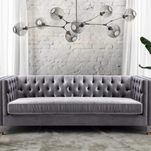 RIMINI GREY VELVET SOFA