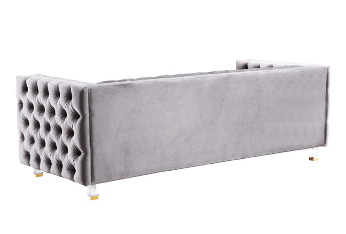 RIMINI GREY VELVET SOFA - Image 3