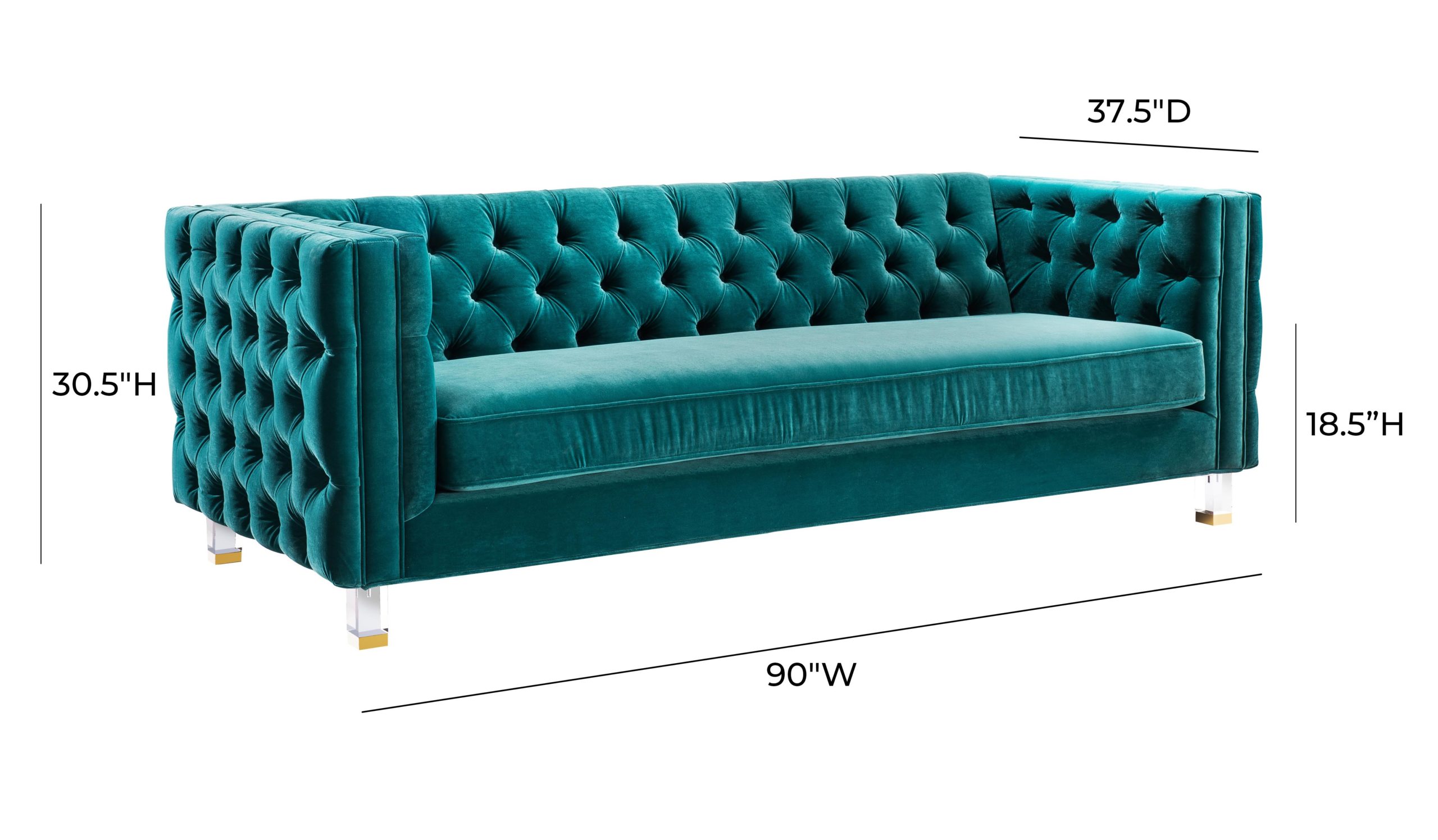 RIMINI GREEN VELVET SOFA - Image 7