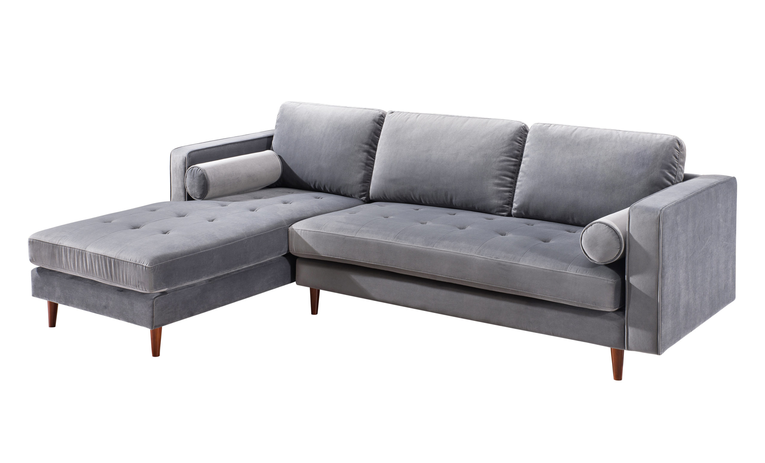 COMO GREY VELVET SECTIONAL LAF - Image 3
