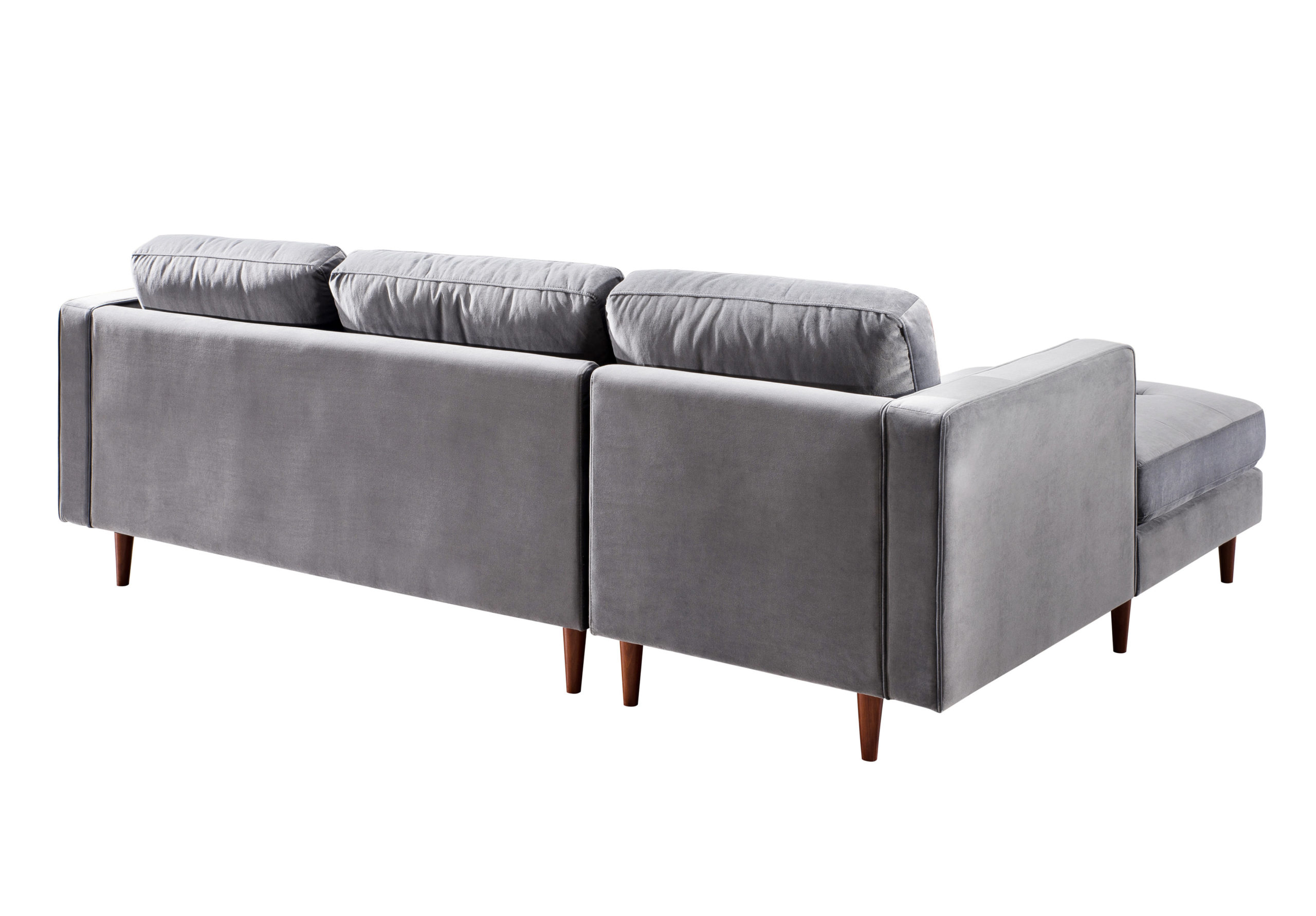 COMO GREY VELVET SECTIONAL LAF - Image 4