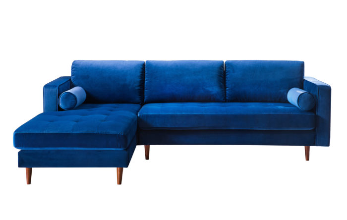 COMO NAVY VELVET SECTIONAL LAF - Image 2