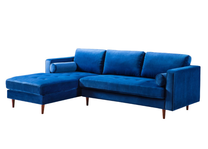 COMO NAVY VELVET SECTIONAL LAF - Image 3