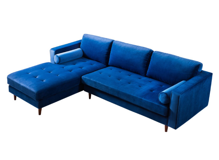COMO NAVY VELVET SECTIONAL LAF - Image 4