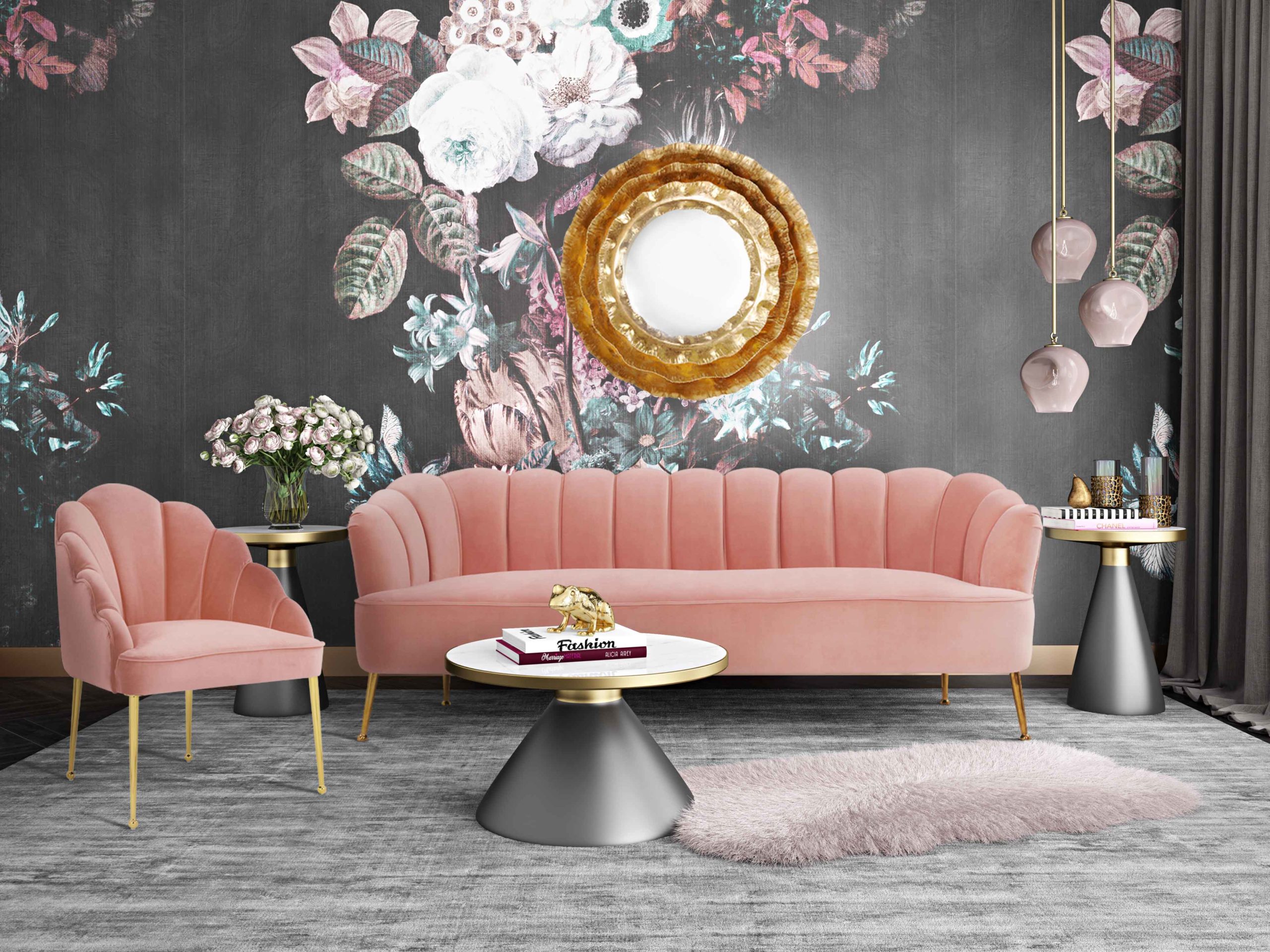 Daisy petite on sale blush velvet sofa