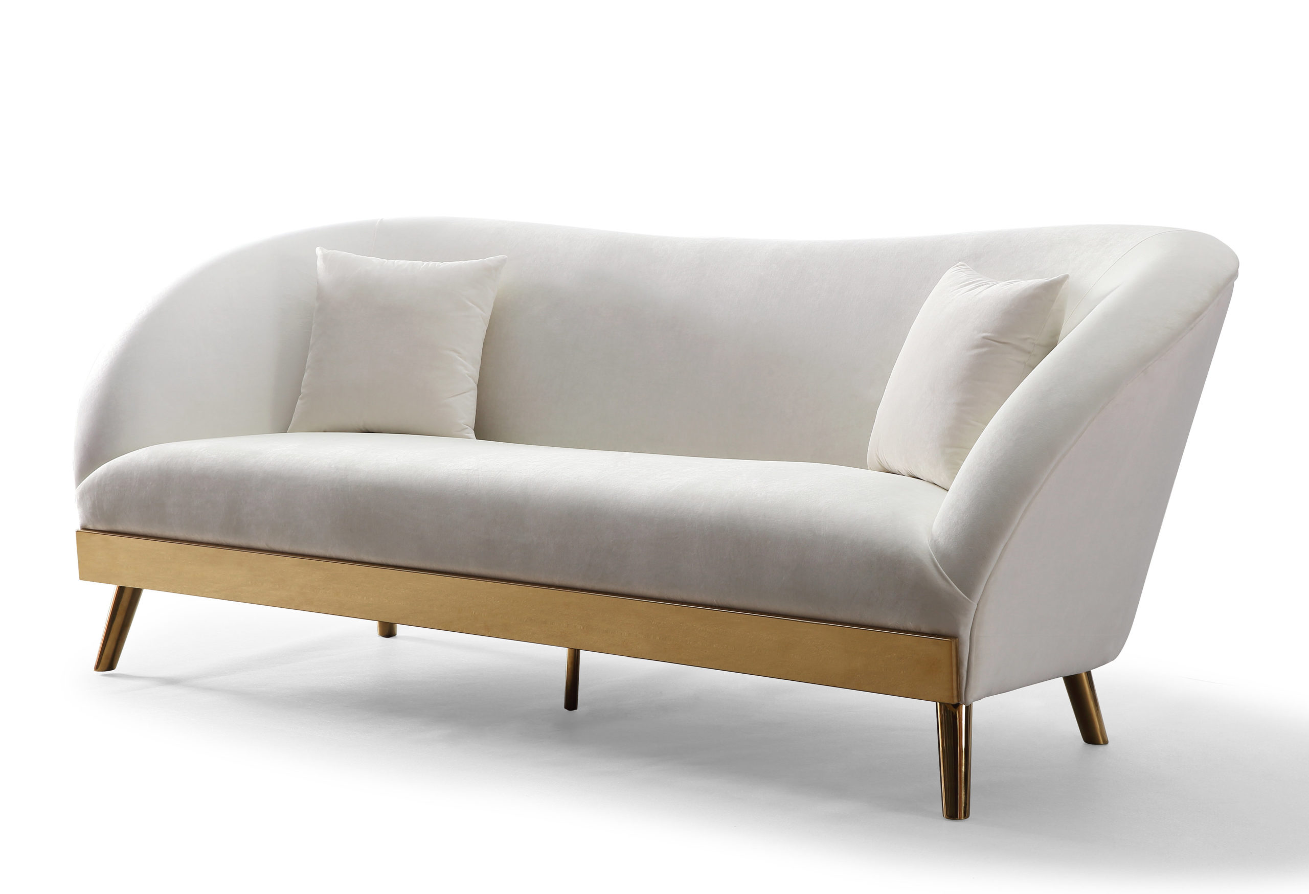 Chloe cream outlet velvet sofa