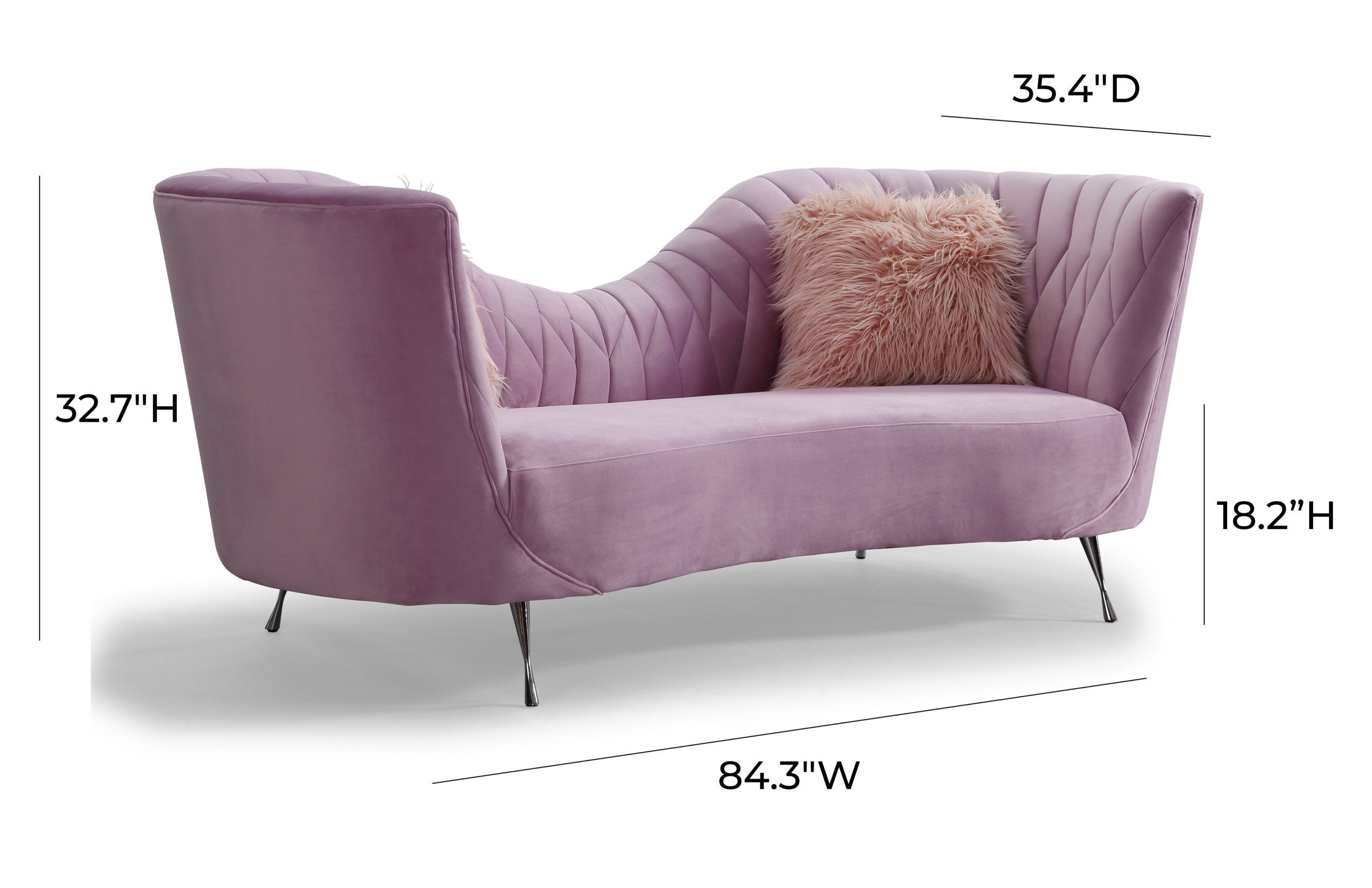 Eva blush velvet sofa deals