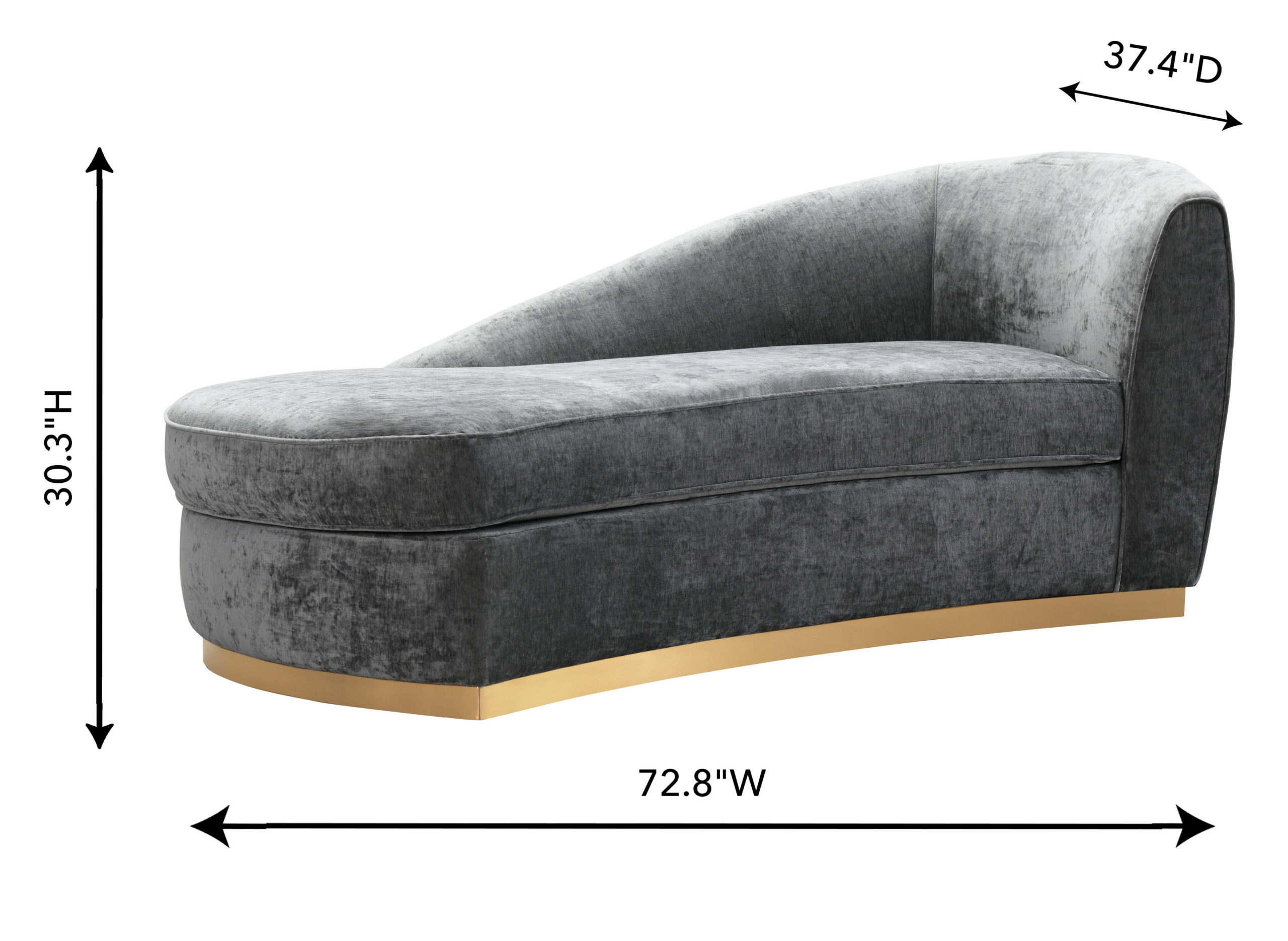 ADELE GREY SLUB VELVET CHAISE Michele Pelafas