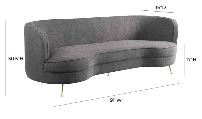 FLARE GREY TWEED VELVET SOFA - Image 7