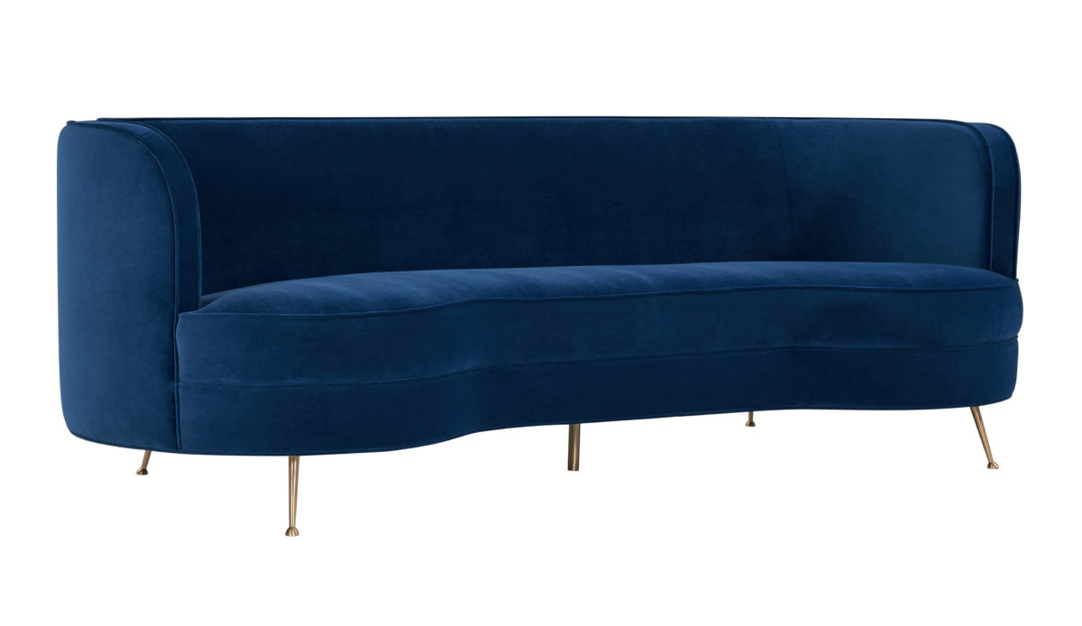 FLARE NAVY VELVET SOFA Michele Pelafas
