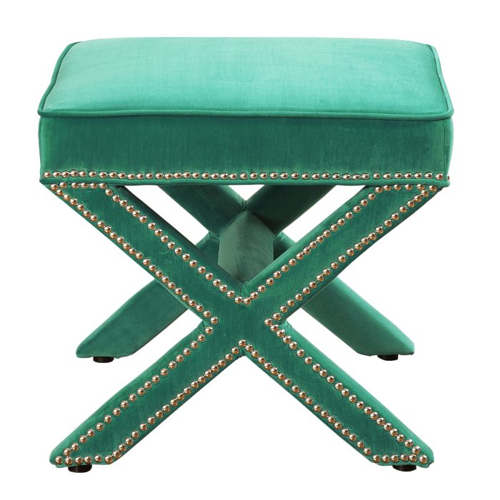 REESE GREEN VELVET OTTOMAN - Image 3