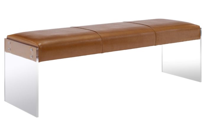Envy Acrylic Bench With Brown Leather - Image 6
