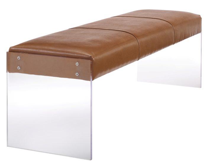 Envy Acrylic Bench With Brown Leather - Image 7