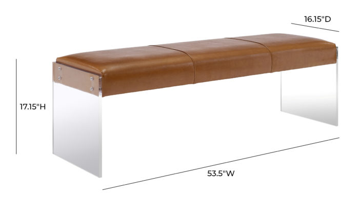 Envy Acrylic Bench With Brown Leather - Image 5