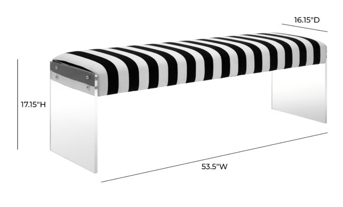 ENVY PARIS VELVET/ACRYLIC BENCH - Image 5