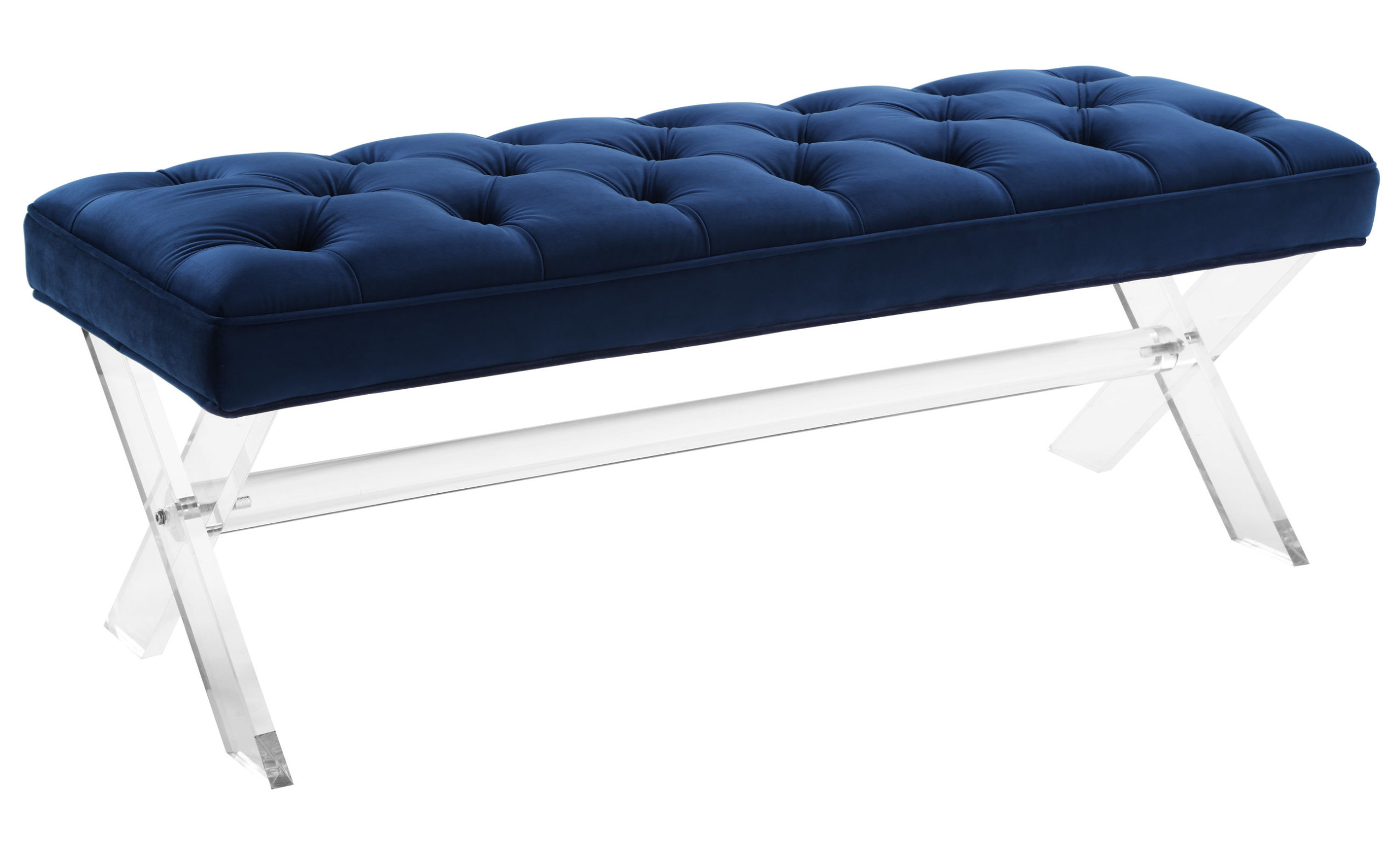 CLAIRA NAVY LUCITE BENCH - Image 6