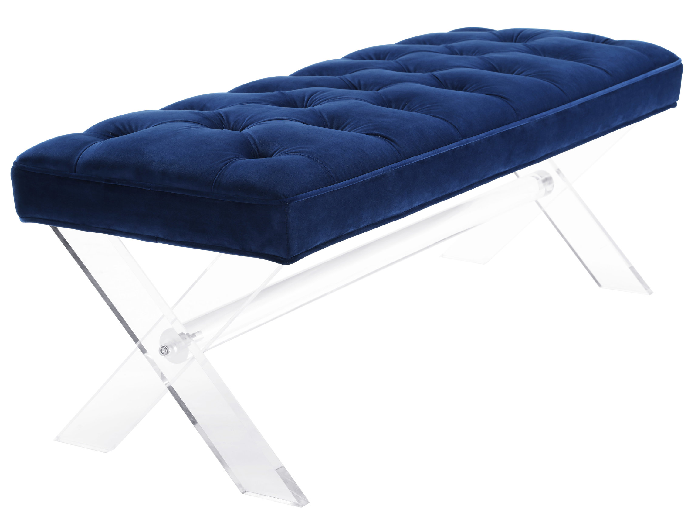 CLAIRA NAVY LUCITE BENCH - Image 3