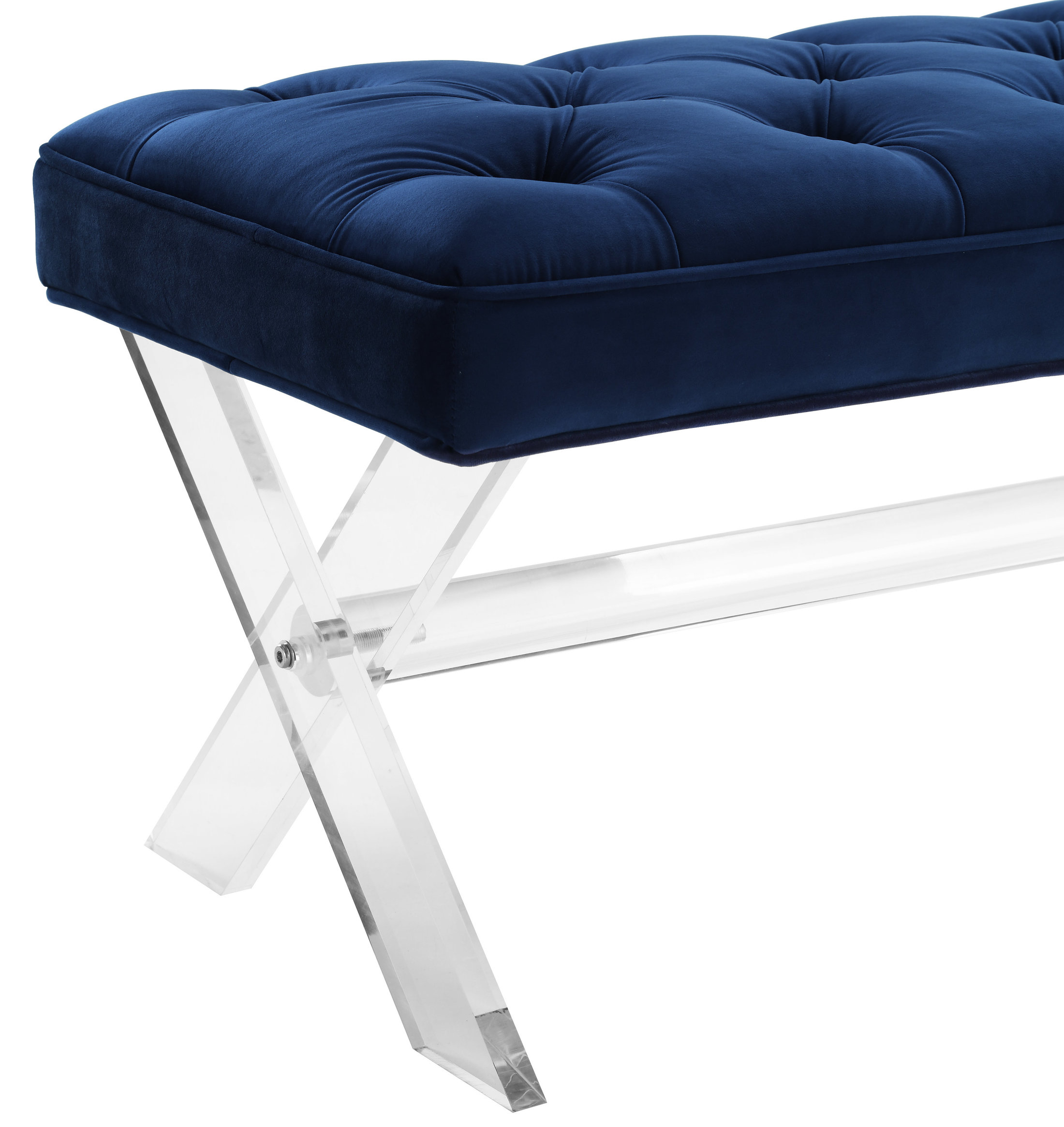 CLAIRA NAVY LUCITE BENCH - Image 4