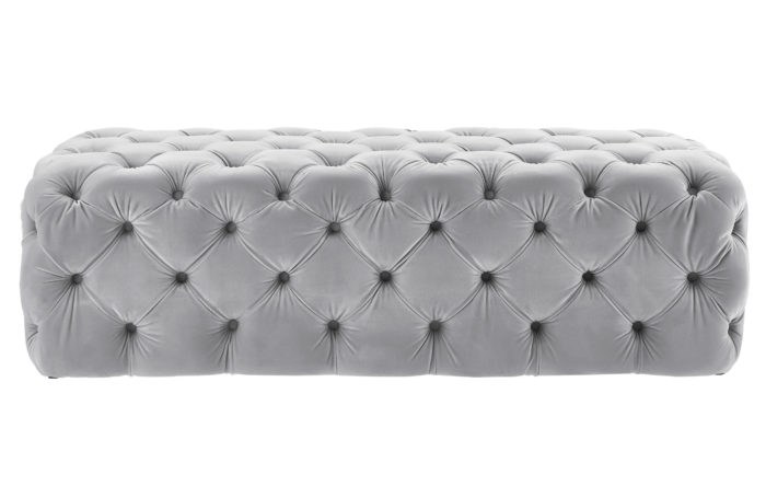 Kaylee Grey Velvet Ottoman - Image 3