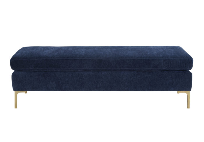 DELILAH NAVY TEXTURED VELVET BENCH - Image 4