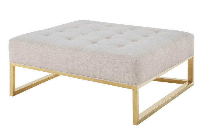 NOVA METALIC BEIGE OTTOMAN - Image 6