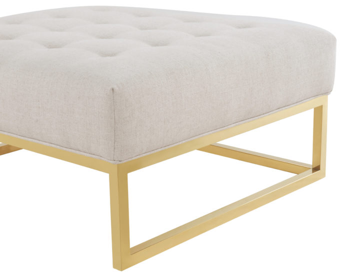 NOVA METALIC BEIGE OTTOMAN - Image 3