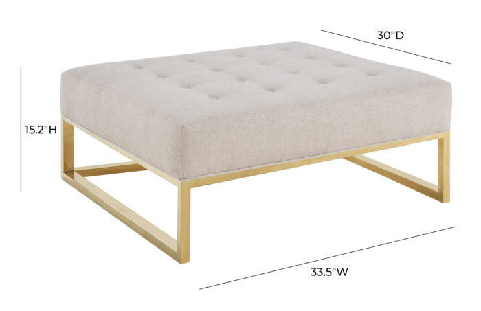 NOVA METALIC BEIGE OTTOMAN - Image 7