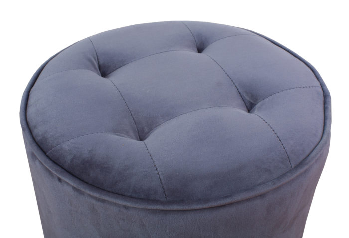 LUNA GREY VELVET OTTOMAN - Image 4