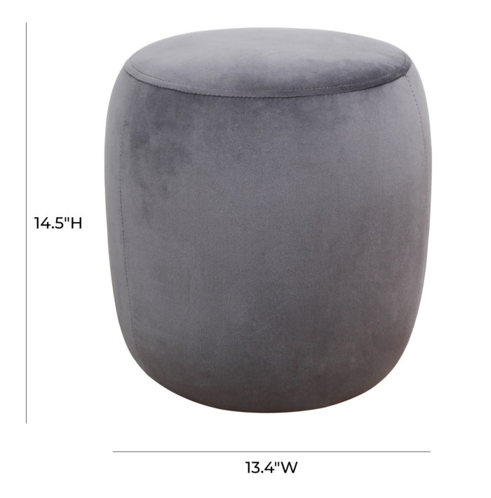 WILLOW GREY VELVET OTTOMAN - Image 5
