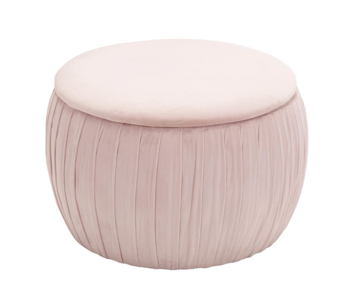 FLEUR BLUSH VELVET OTTOMAN - Image 5