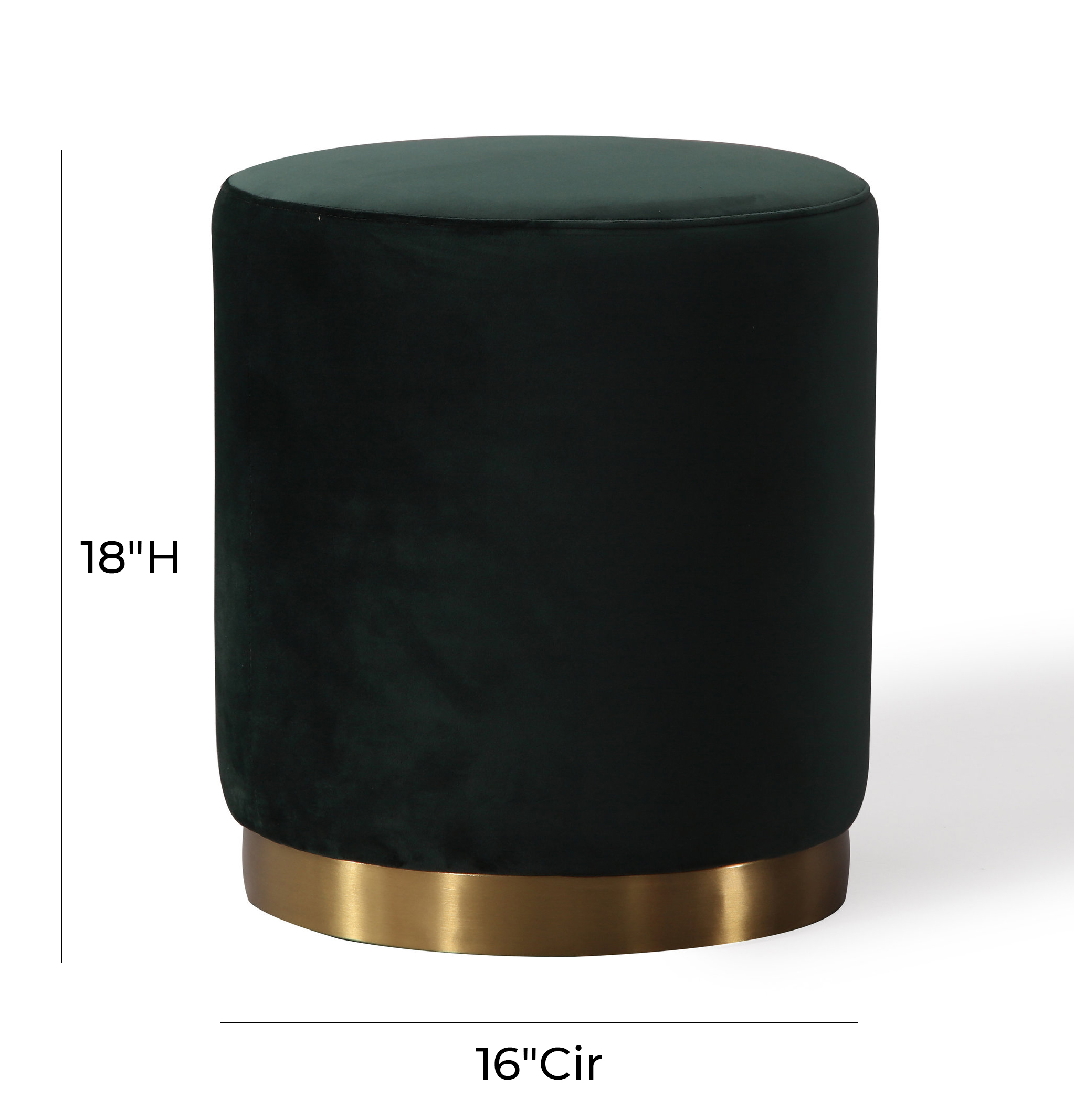 OPAL GREEN VELVET OTTOMAN - Image 4