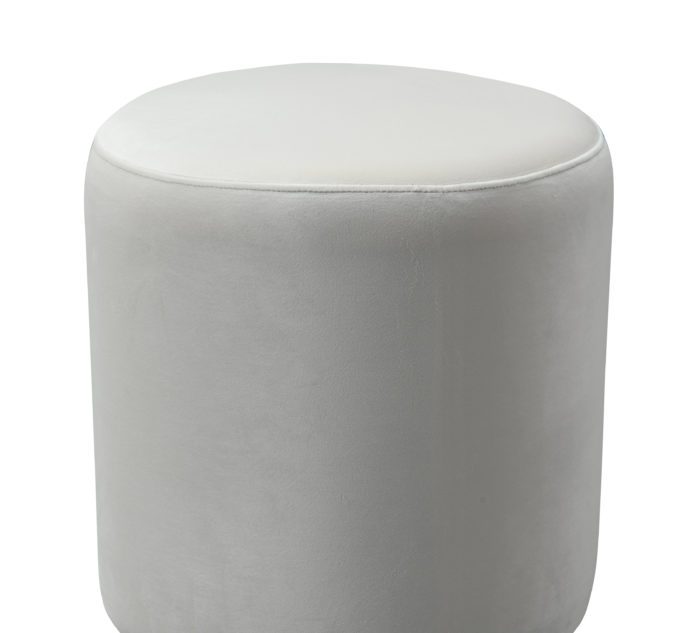 OPAL CREAM VELVET OTTOMAN - GOLD BASE - Image 3