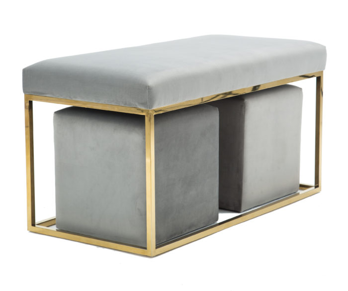 LILA TRI VELVET BENCH