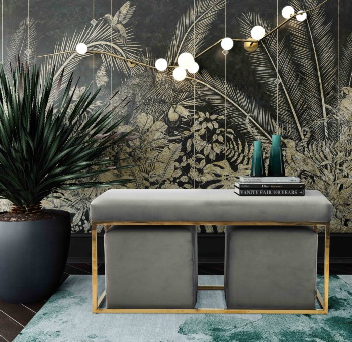 LILA TRI VELVET BENCH - Image 2