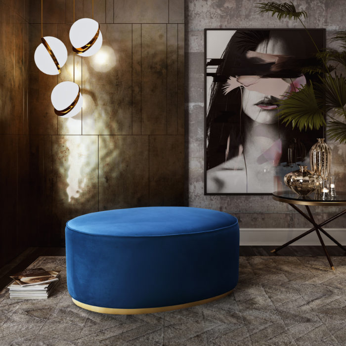 SCARLETT NAVY OTTOMAN