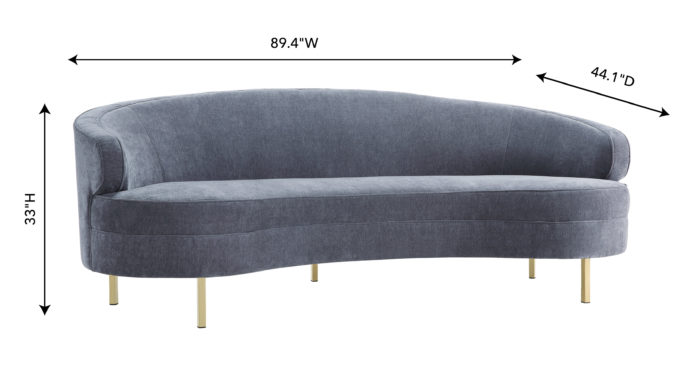 BAILA GRAY VELVET SOFA - Image 8