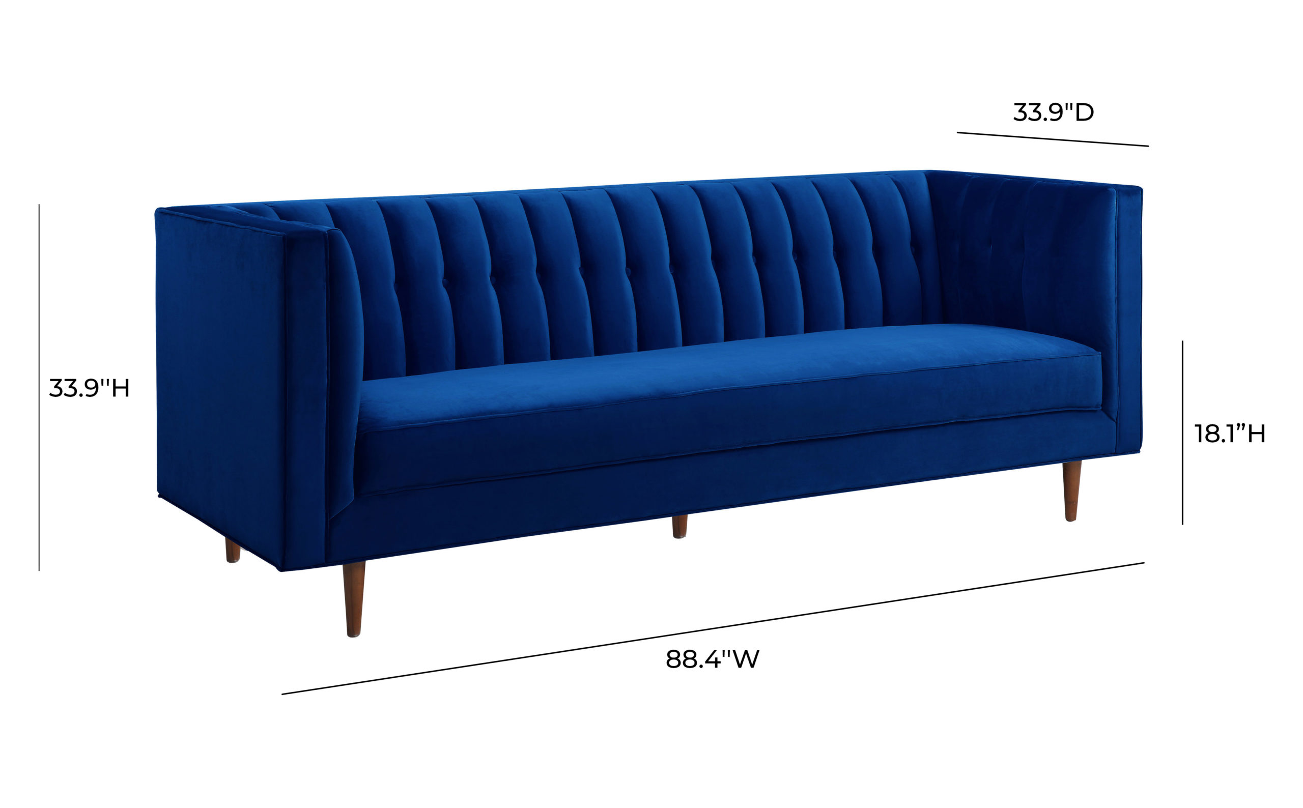 SEBASTIAN NAVY VELVET SOFA - Image 7