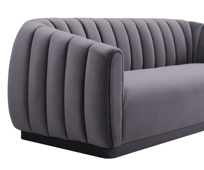 ARNO GREY VELVET SOFA - Image 4