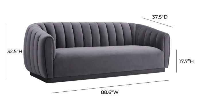 ARNO GREY VELVET SOFA - Image 6