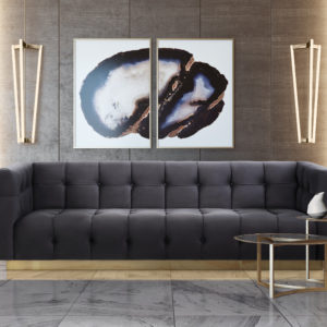ROMA GREY VELVET SOFA