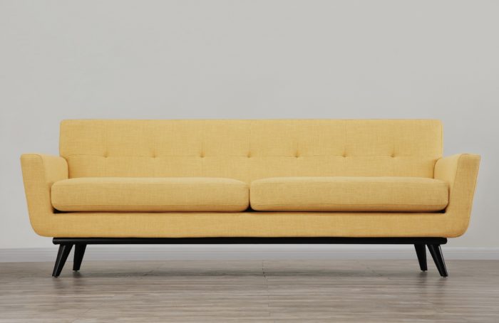 JAMES MUSTARD YELLOW LINEN SOFA - Image 2