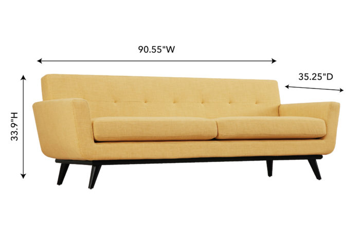 JAMES MUSTARD YELLOW LINEN SOFA - Image 5